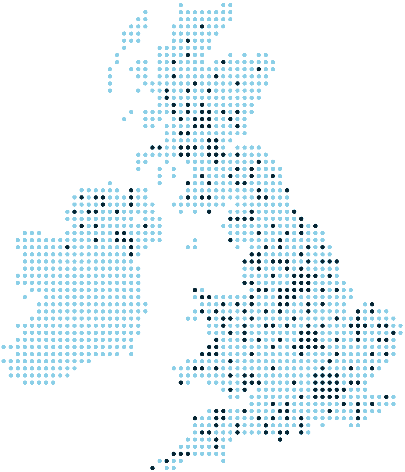 Uk Heat map showing Pitchero usage